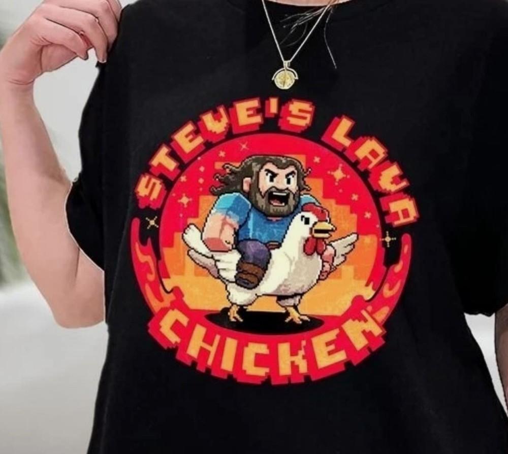Steves Lava Chicken Restaurant Shirt, Lava Chicken Miners Meme T-Shirt Unisex T-Shirt M