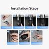 Kitchen Faucet with Pull Down Sprayer Head 360 Rotation Hot and Cold Water Silver Black Pull-out Kitchen Sink Faucet Single Hole