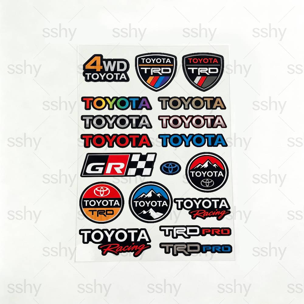 

FOR TOYOTA TRO GR Fashion Universal Scratch Resist Reflective Waterproof Stickers For Auto Motorcycle Helmet Mug Refrigerator 20x30cm