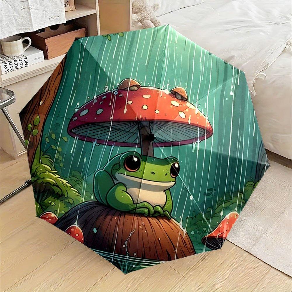 

Folding Umbrella | Frog under a Mushroom in a Rainy Forest | Creative Portable Folding Umbrella for Christmas and Other Holida (as the picture,Iron&8K)