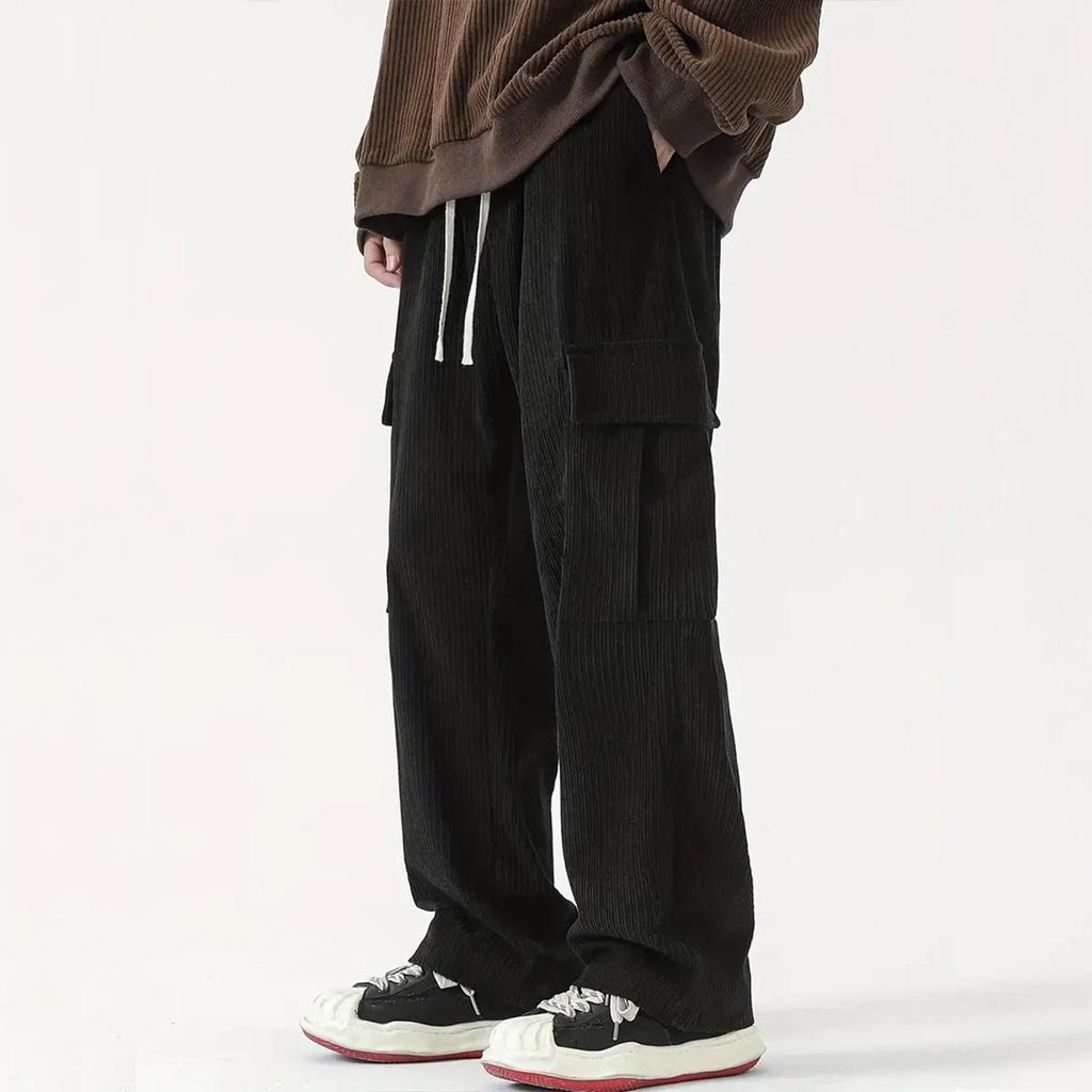Men's Corduroy Loose Wide Leg Straight Leg Casual Pants