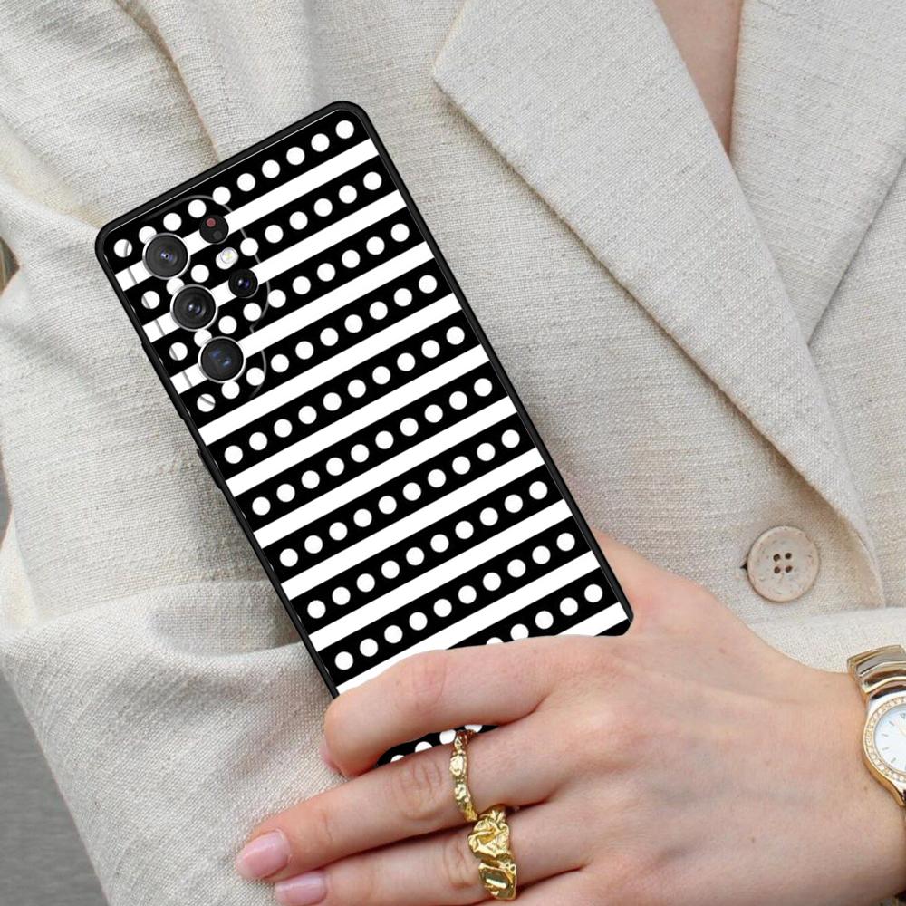 Polka Dots Lines Abstract Art Cell Phone Case for Samsung Galaxy S26 Ultra S25 S24 S23 S22 S21 S20 Note10 Cover