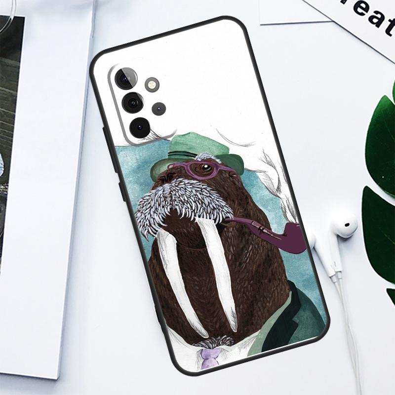 Cute Walrus For Samsung Galaxy A55 A54 A35 A15 A34 A14 A53 A33 A13 A05 A06 A16 A22 A32 A52 Phone Case