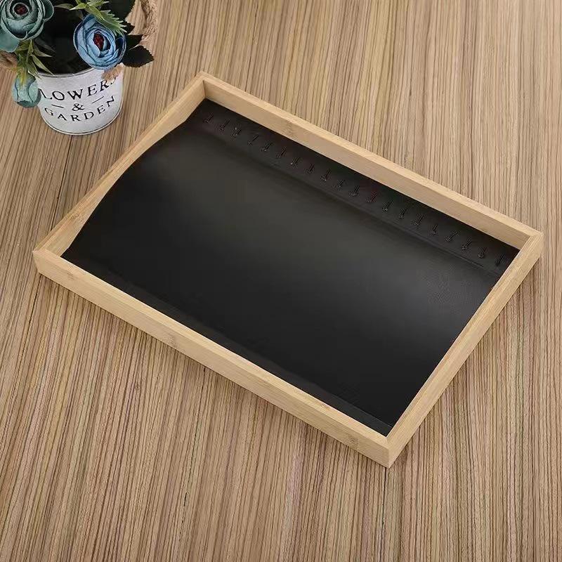 Bamboo & Wood Jewelry Display Tray - Necklace, Bracelet, and Stall Rack Organizer