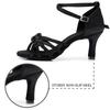 Damen-Tanzschuhe aus Satin für den lateinamerikanischen Tango, weiche Tanzschuhe mit hohem Absatz, 7 cm