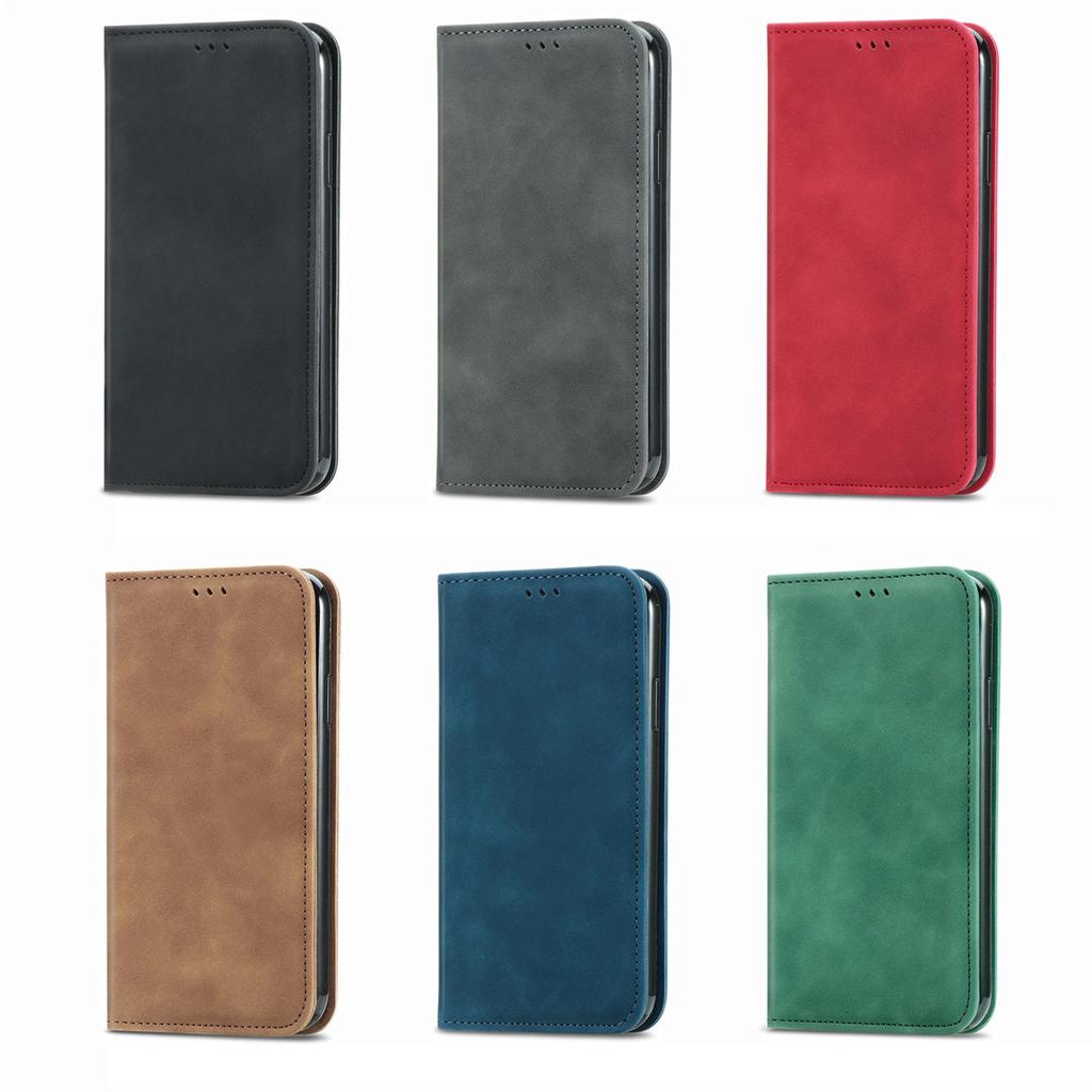 Leather Wallet Flip Case for OPPO A6 A6X A6T A6S A6C A5 A5X A3 A3X A1 Pro 4G 5G Magnetic Closure, Card Holder Phone Cover