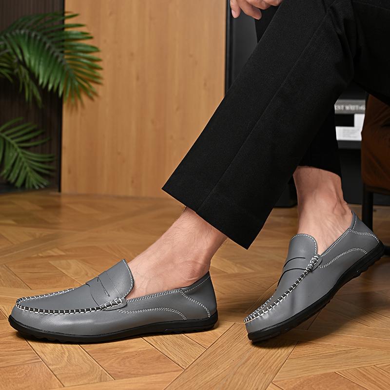 Luxury Mens Shoes Casual Leather Italian Men Loafers Black Moccasins Men Breathable Slip on Driving Shoes Zapatos Hombre
