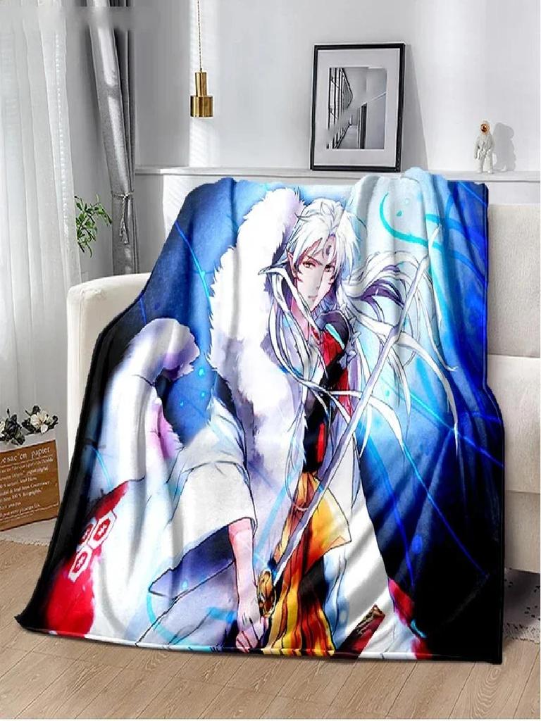 Inuyasha Blanket Comfort Soft Throw Fleece Anime Blanket for Bed Couch Travel Warm Cozy Cover