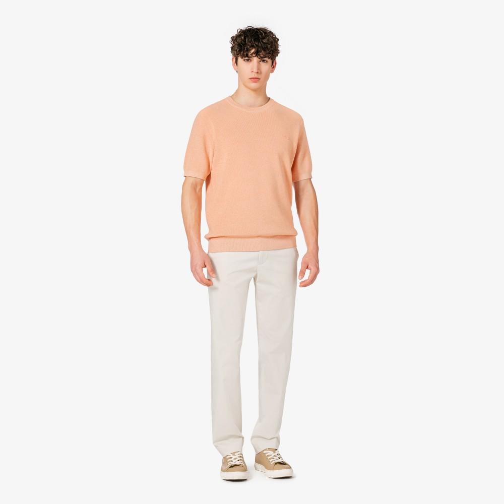 [lacoste] Men's Short-Sleeve Ribbed Crew Neck Pullover AH827E-56GIY0