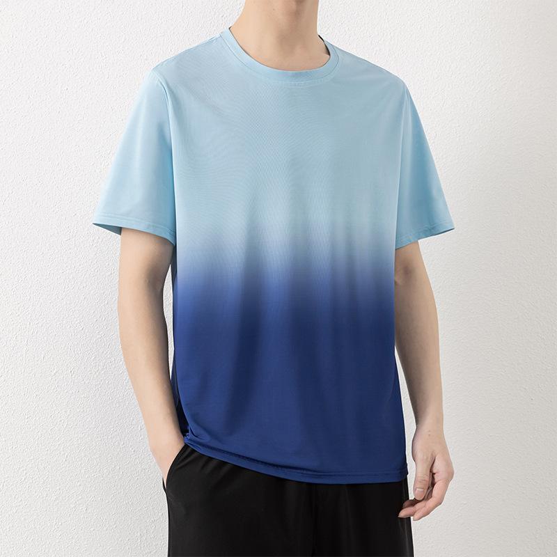 Men's Gradient Print T-Shirt - Casual, Stylish & Breathable