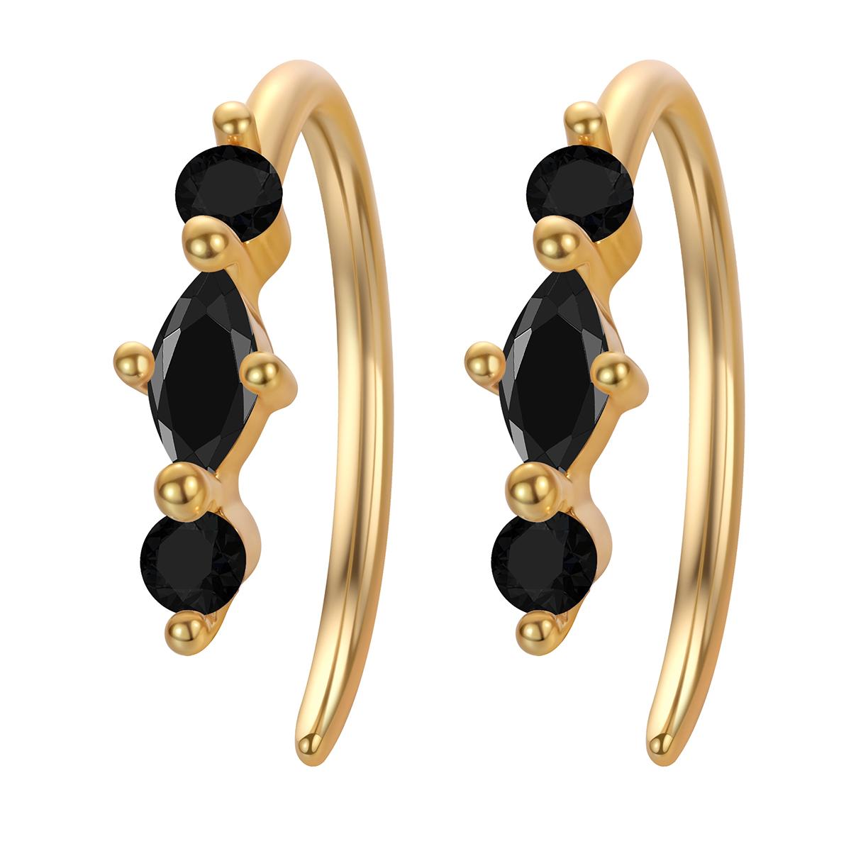 

Kinitial Shiny CZ Zircon Circle Hoop Earrings For Women Luxury Geometric Gold Color Round Earring Statement Jewelry Gifts чёрный