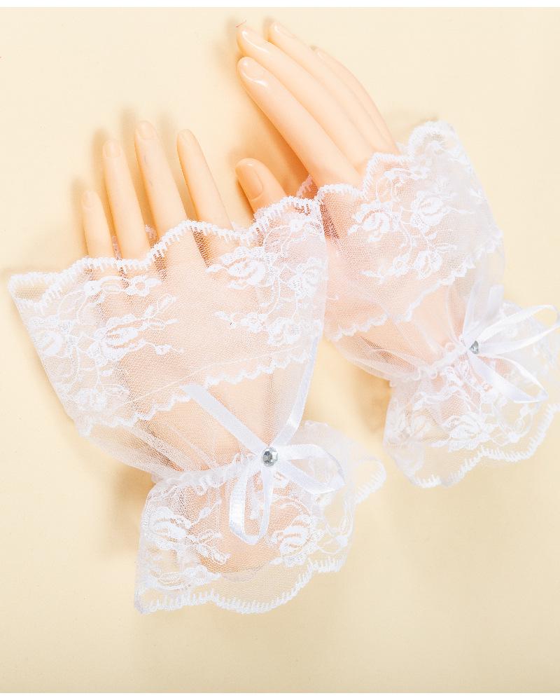 Elegant Beaded Pearl Mesh Sun Protection Sleeve for Wedding Dress