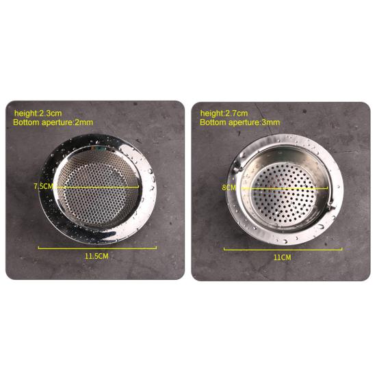 Kitchen Stainless Steel Sewer Sink Strainer Drain Waste Anti-clog Handled Filter