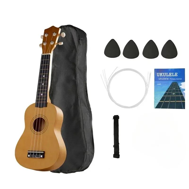21 Inch Basswood Ukulele 4 Strings Small Acoustic Guitar Musical Instruments for Children Kids Beginners Playing Learning Toy