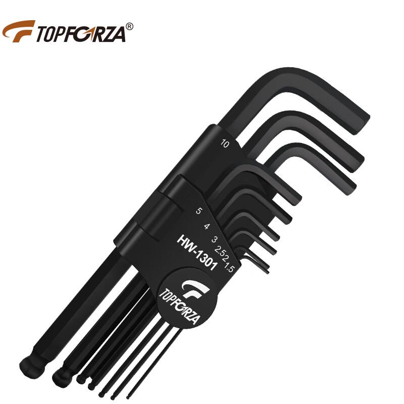 TOPFORZA HW-1301 9-Piece Long Arm Ball End Hex Key Set