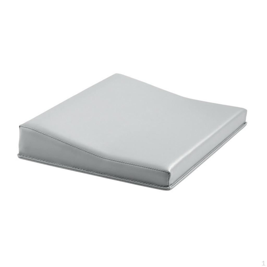 Ergonomic Manicure Hand Pillow PU Leather Stitched Edges White