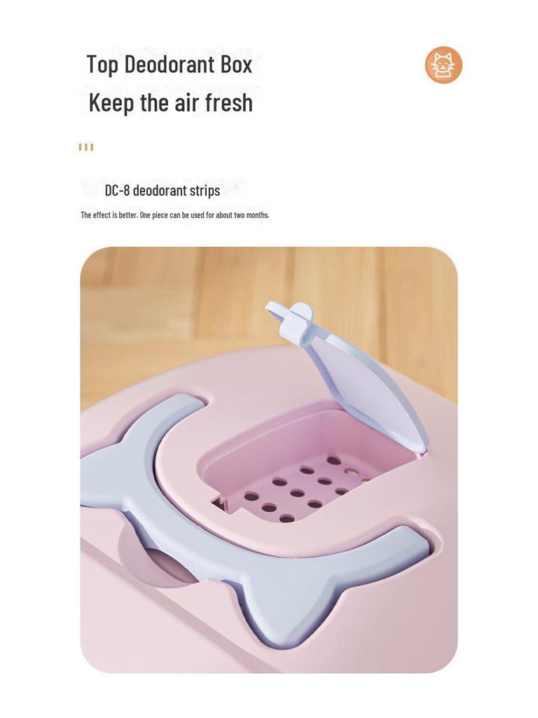 Premium Geschlossene Katzentoilette: Abnehmbare, übergroße, spritz- und geruchsresistente Katzentoilette