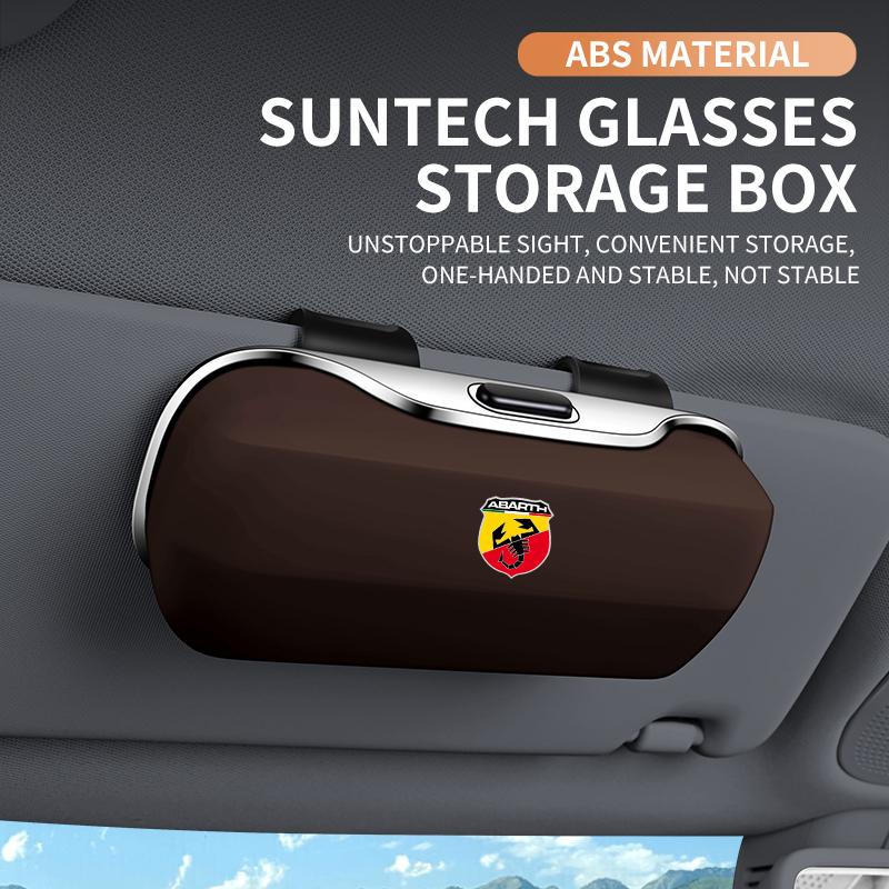 Auto Brillenetui Box Sonnenbrillenhalter Sonnenblenden-Aufbewahrung Schutzrahmenbox Brillenclip Für Fiat Abarth 695 595 124 Spider