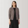 MUJI Washable Wool Dark Mocha Size BA1P5A4A Women's Mid-Gauge V-Neck Cardigan, Brown, XL,