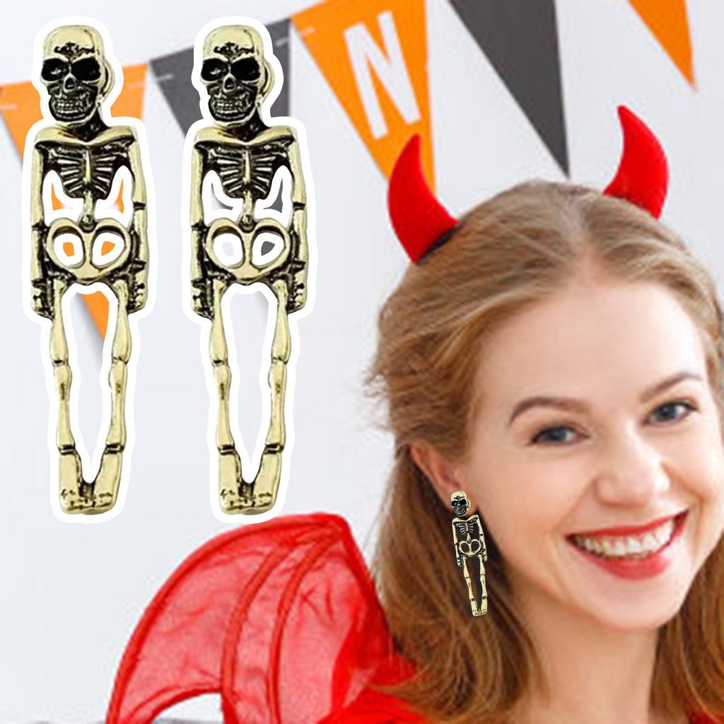Earrings Cranium Skeleton Imitation Human Skeleton Detachable Earrings Specter Bride And Groom To Make Him Trendy Earrings