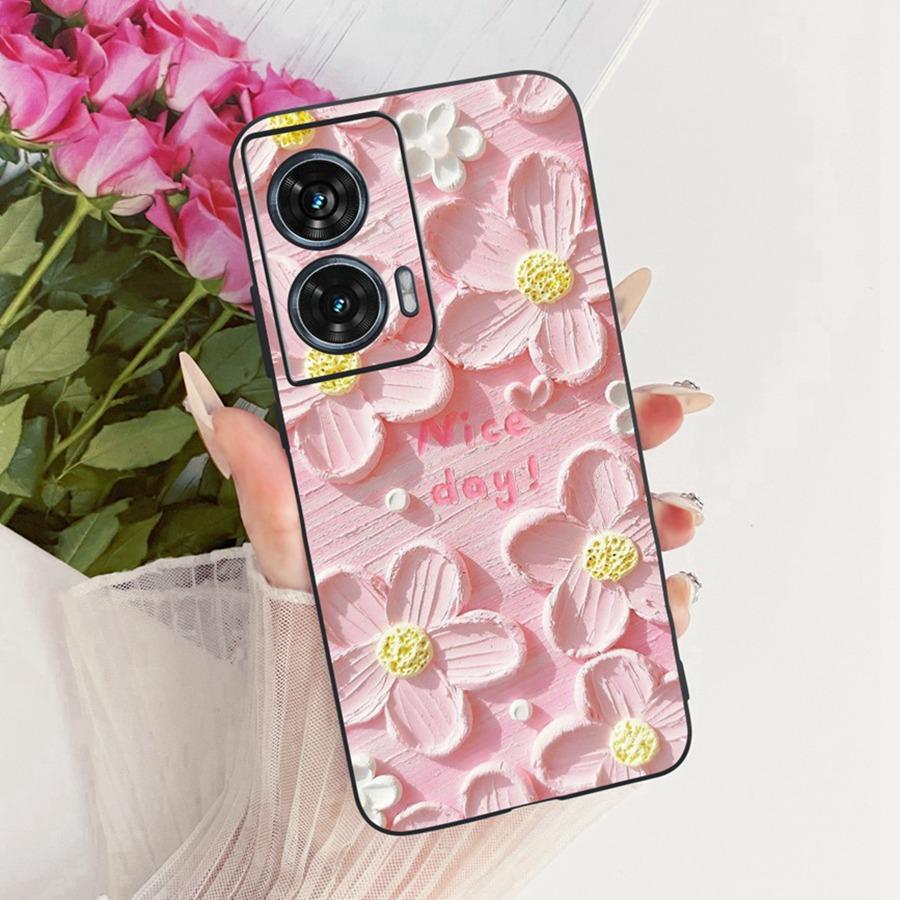 For Motorola Edge 50 Fusion Case XT2429-1 Soft TPU Flower Protective Phone Cases For Motorola G96 motog96 5G Fundas Cover Coque