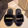 Comemore Plush Slippers Women Soft Black Faux Fur House Cotton Slides Woman Indoor Casual Flat Heel Fur Slippers Women Shoes