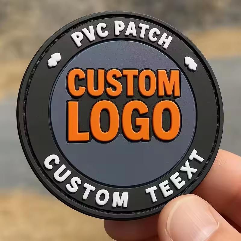 Custom Logo 3D Embossed Silicone PVC High-quality Clear Soft Flower Design Hook and Loop Patch Labels for Clothing 8 mm
