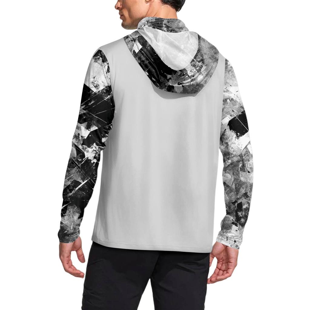 Men's Shirt With Mask Lightweight Long Sleeve Hooded Hiking Fishing Performance