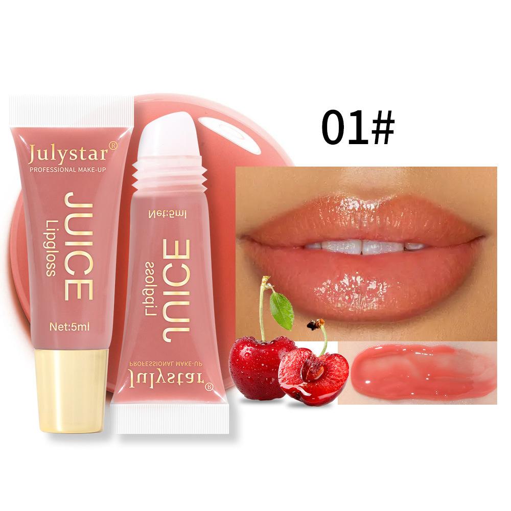Juice Glossy Lip Oil Set, 6 Colors of Hydrating Fruit-Flavored Lip Gloss, Non-Sticky with Natural Moisturizing Ingredients
