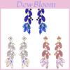 Geometric Leaf Drop Earrings With Rhinestones For Fashionable Women Spring