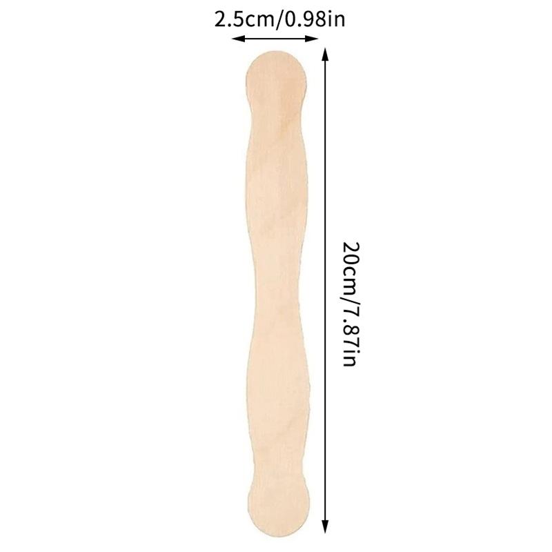 Wooden Popsicle Craft Sticks and Paddle Spoons for DIY Ice Cream Making Crafts Party Kitchen Use 25/50/100PCS