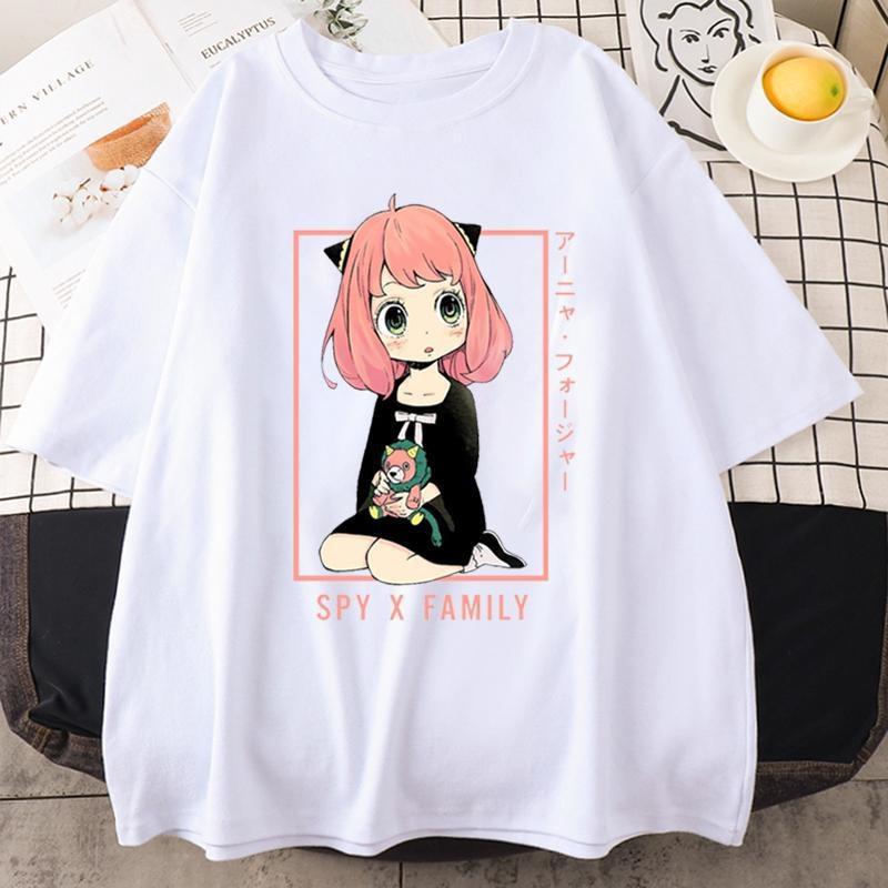 New Anya Forger Graphic Print T-shirt Women Fashion Round Neck Loose Tee Shirt Streetwear Casual Anime Harajuku T-Shist