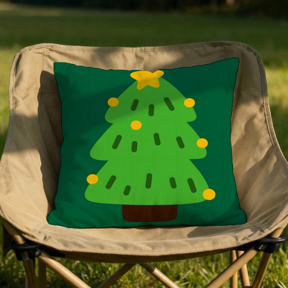 Christmas Illustrations Cushion Cover Soft Reversible Durable Pillow Cover MultiScene Use for Home Car Daily Comfort