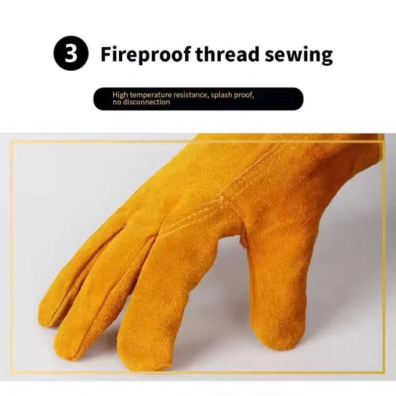 Men Work Gloves Soft Cowhide Driver Hunting Driving Farm Garden Welding Security Protection Safety Mechanic Glove