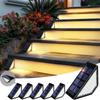 Solar Deck Lights Fen Lights Outdoor Step Lights Waterproof Solar Lights for Railing Stairs Step Fen Yard Patio and Pathway