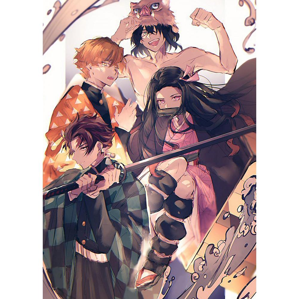 

Настенная картина с героями мультфильмов, 5d «Атака Титанов», полная вышивка, квадратная инкрустация, японская анимационная картина для вышивки крестом, подарки