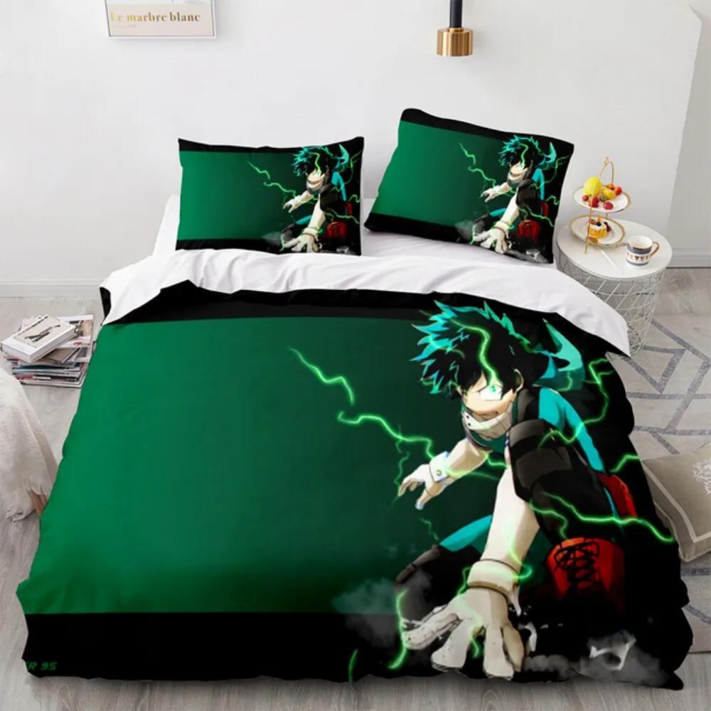 NEW My Hero Academia Anime Duvet Cover Set with Pillow Covers Polyester Teens Kids Bedding Set Full Queen King Size Bed Linen
