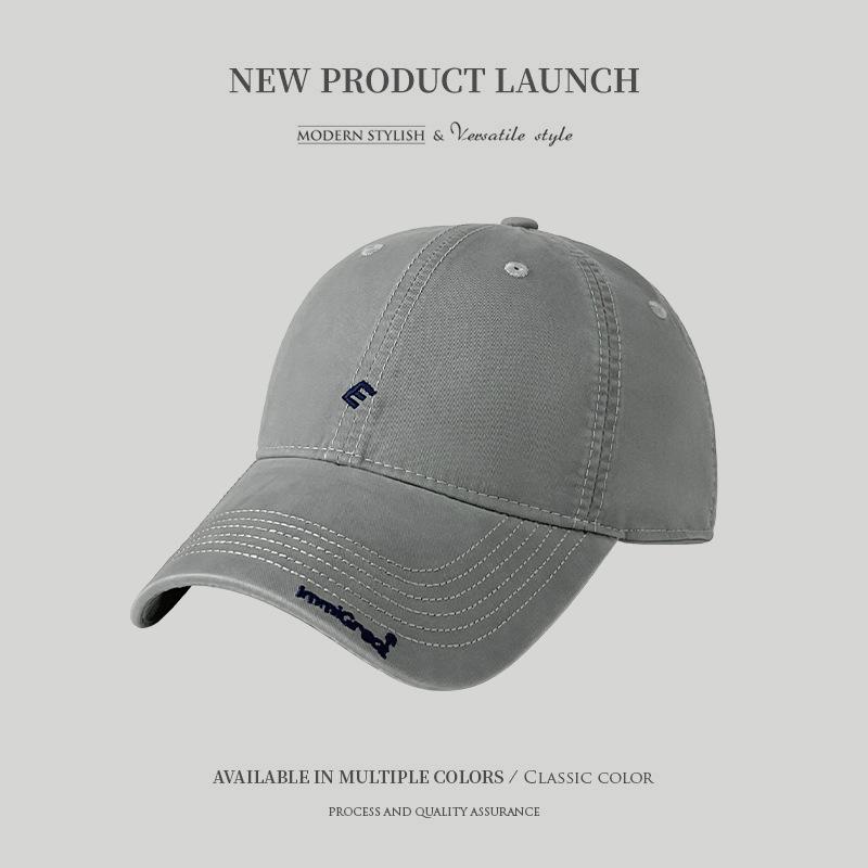 Simple small label embroidered baseball cap men's and women's soft top breathable casual sunshade cap new versatile