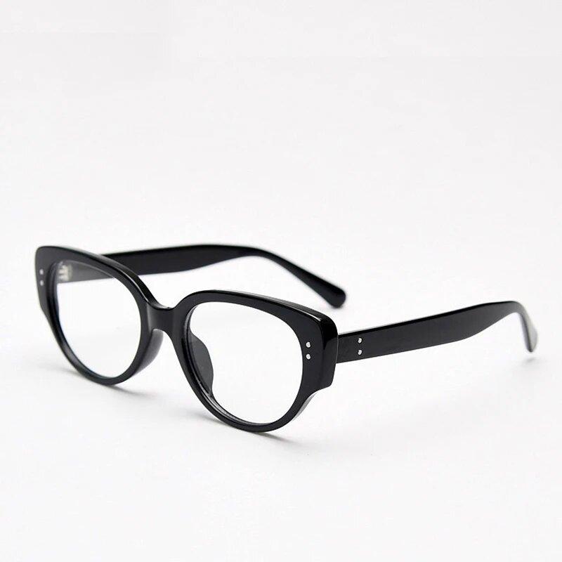 

Vintage Black-framed Unique Plain Face-shaped Sunglasses With Cat-eye Round Lenses, Slimming Effect For Oval Face Women 18153 прозрачный