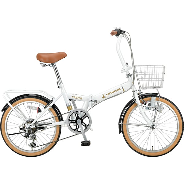 Captain Stag Captain Stag Yg 1436 [faster 20 Inch Folding Bike Fdb206 Exterior 6 Speed Pearl White]