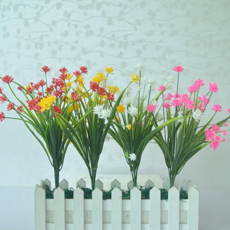 Vibrant Plastic Faux Flowers For Garden And Home Decoration In Various Shades