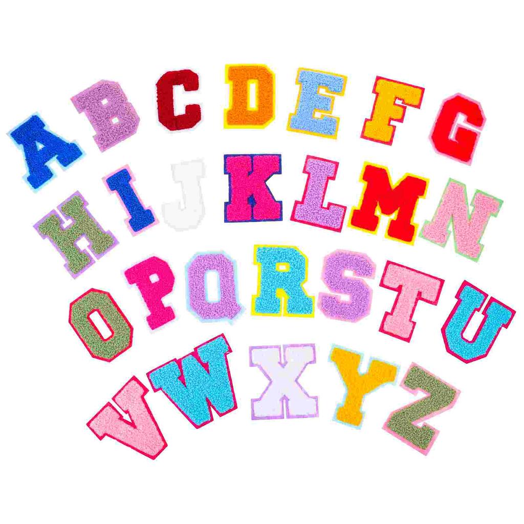 26 Pcs Letter Patch Letters Embroidered Iron for Fabric Towel Embroidery Patches