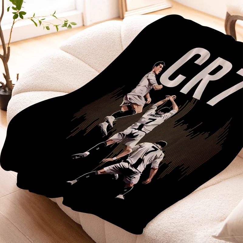 Sofa Blankets for Winter Cristiano Ronaldo Warm Knee Bed Fleece Custom Camping Fluffy Soft Blankets Microfiber Bedding King Size