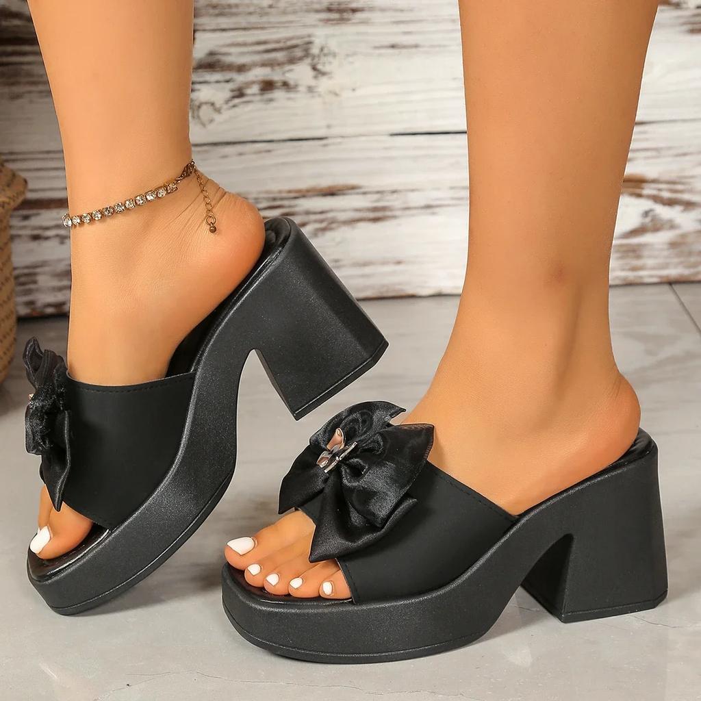 Fashion Women's Chunky Heeled Sandals Shoes 8.5cm Chunky Platform Open Toe Slipper Summer Sexy Holiday High Heel Beach Sandlias