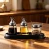 Glass Seasoning Jar Set with Stainless Steel Holder