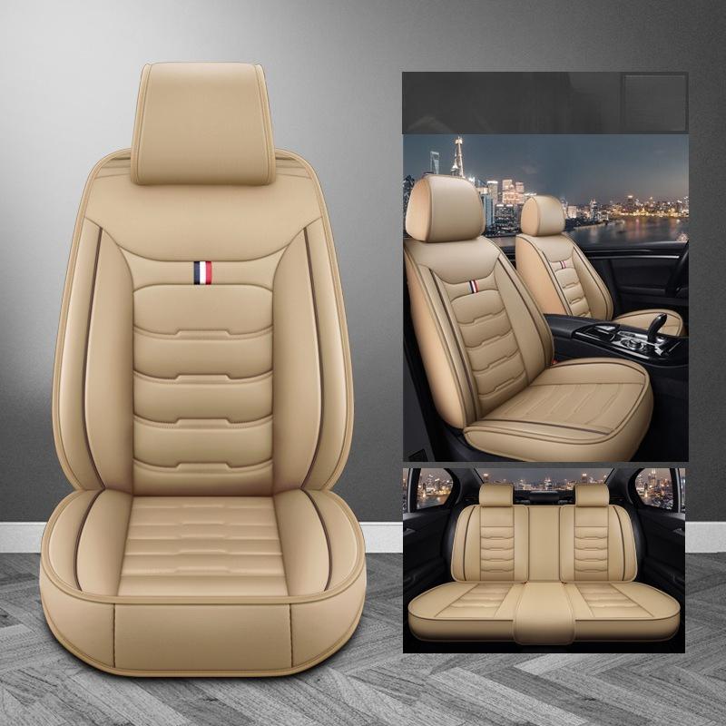 5-Seat Standard Car Seat Cover Set, Premium Faux Leather Seat Protector, New Fashion Car Interior Additions, Universal for All Seasons