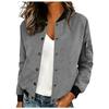 Women S Suede Fabric Stand Collar Buttoned Cardigan Jacket Casual Coat