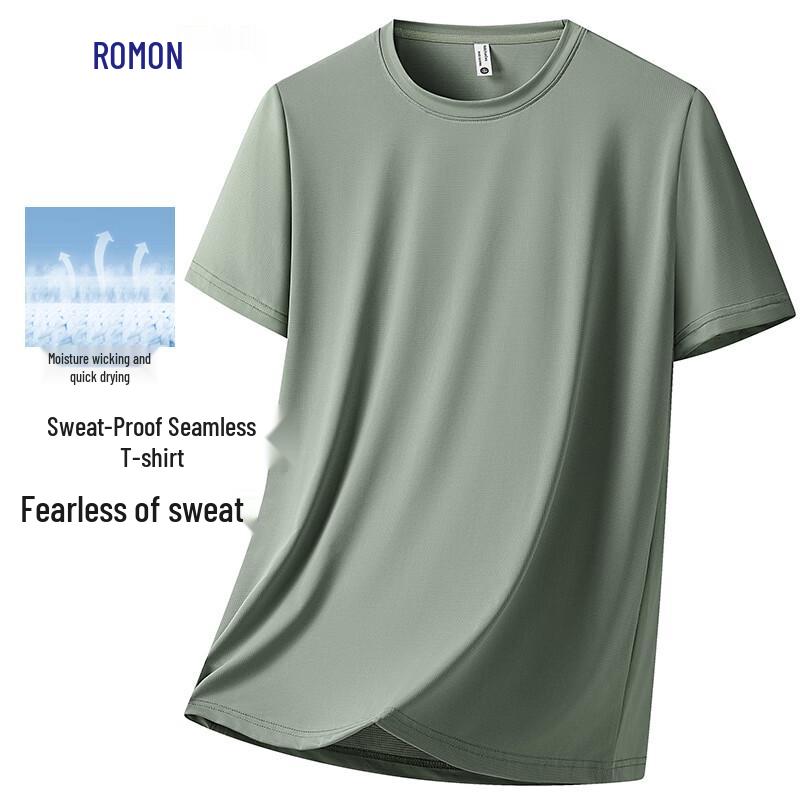 ROMON Men's Quick-Dry Seamless Short Sleeve T-Shirt