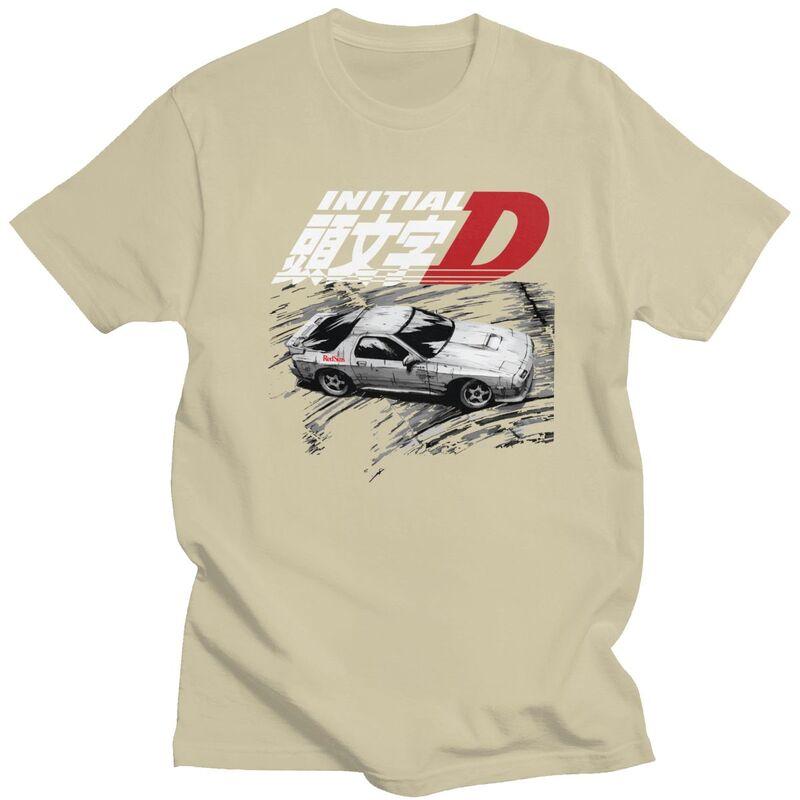 Custom Anime Initial D T Shirts Men Pure Cotton Tees Tshirt ShortSleeve Tshirt