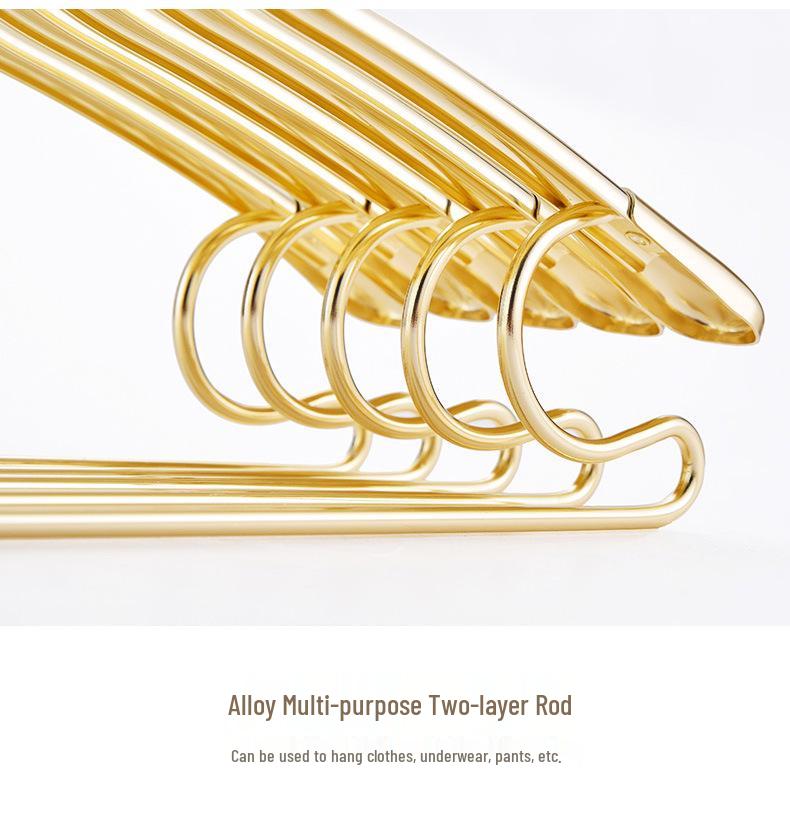 Aluminum Alloy Non-Slip Clothes Hanger with Hook: Traceless, Thickened, and Anti-Bump Design for Home Use